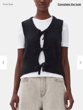 Ganni Black Tie String Vest